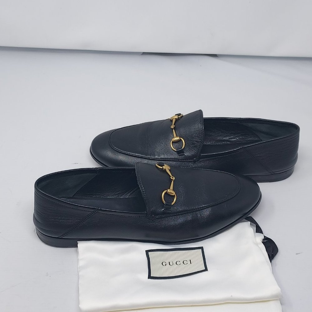 Gucci Jordaan Black Leather Horsebit Loafer - Picture 7 of 9